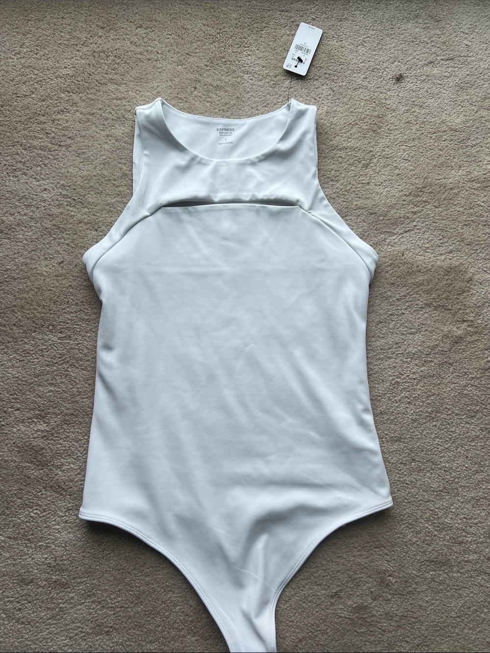 NWT Express White High-Neck Bodysuit